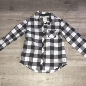 Black and white flannel shirt